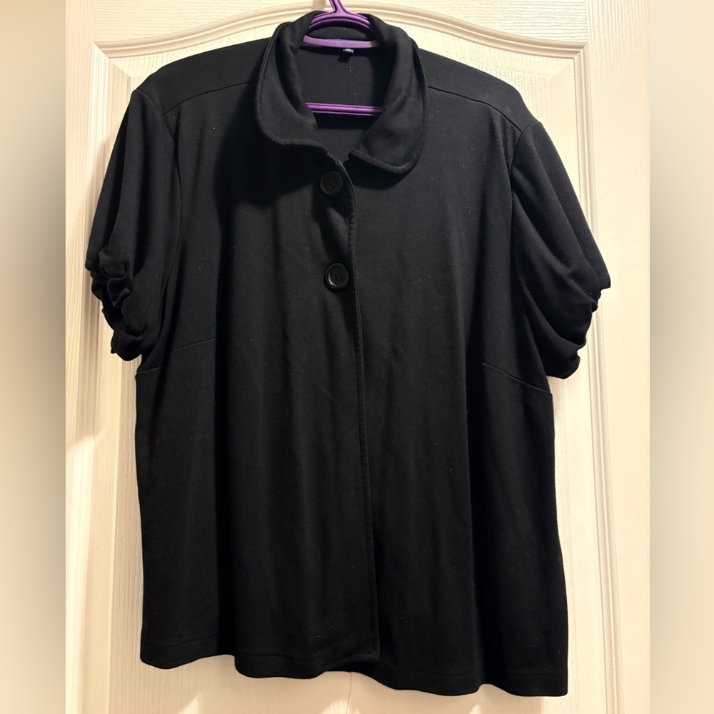 Encore Jeans Black Button-Up Top